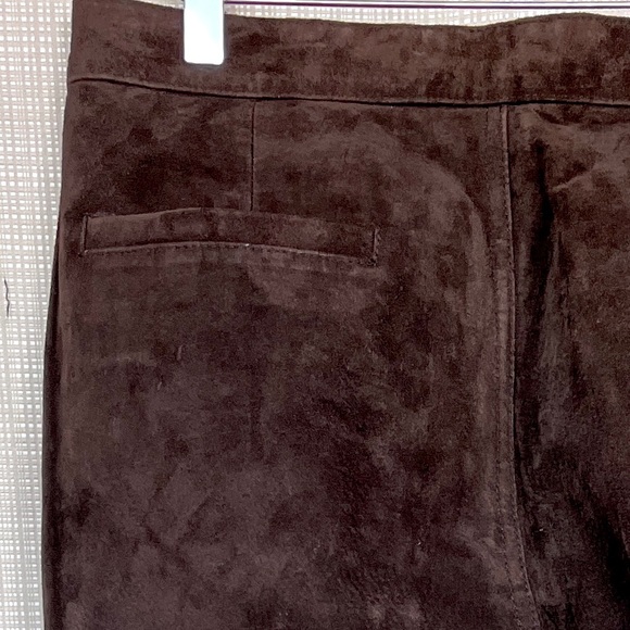 Vintage 100%Genuine Suede Pant Luxurious Deep Brown Straight Leg High Waist - Picture 11 of 14